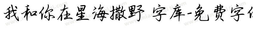 我和你在星海撒野 字库字体转换
